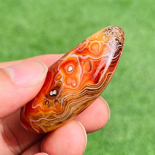 35g Natural Exquisite Totem Pattern Eye Silk Banded Lace Agate Crystal Specimen - Picture 4 of 10