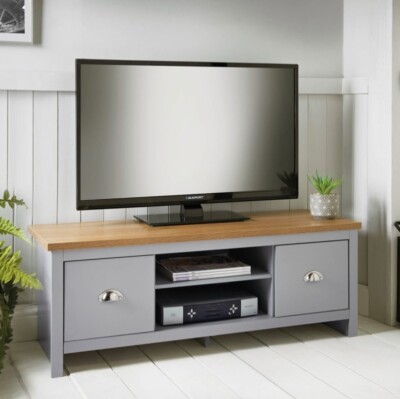 Millbrook TV-Möbel Luxus Eiche Optik Top TV Gerät Ständer mit Regal & Schublade