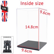 UK Clear Acrylic Display Box 15cm Perspex Case Plastic Base Dustproof Collection