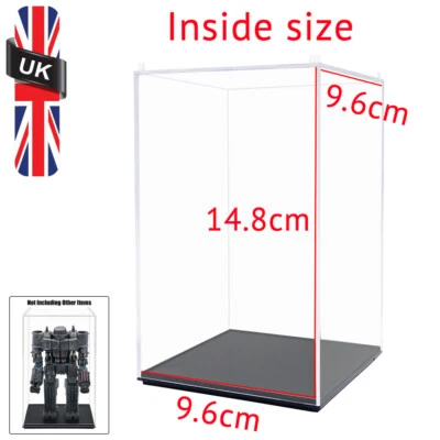 ODORIA UK Clear Acrylic Display Box 15cm Perspex Case Plastic Base Dustproof Collection