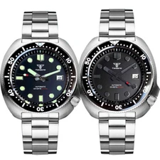 20ATM Diver 44mm Japan NH35 Tandorio Sapphire Glass Black Dial Brushed Men Watch