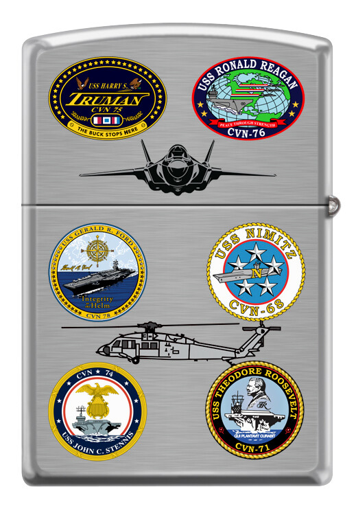 US Navy 11 Aircraft Carrier Zippo MIB  Brushed Chrome