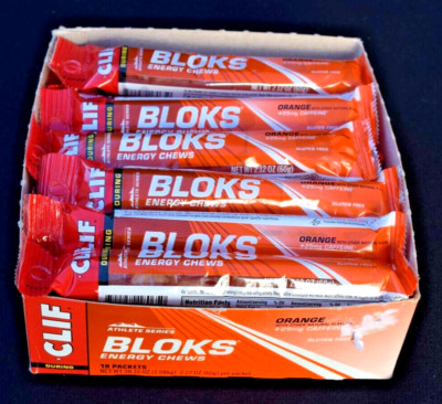 18 Pack Clif Bloks Gluten Free Energy Chews +25mg Caffeine Athlete Series 05/25