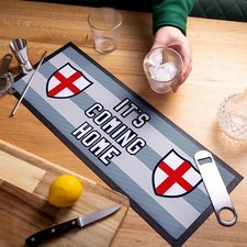 England | Retro Fu&szlig;ball | Bar L&auml;ufer | ES KOMMT NACH HAUSE | Grau