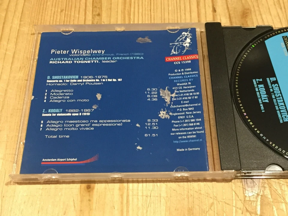 Signed by PETER WISPELWEY Shostakovich & Kodaly CHANNEL CLASSICS CD Signiert - Bild 3 von 3