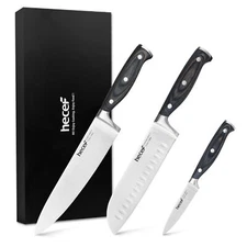 3PCS Kitchen Knife Set German Stainless Steel Ultra Sharp blade Dishwasher Safe
