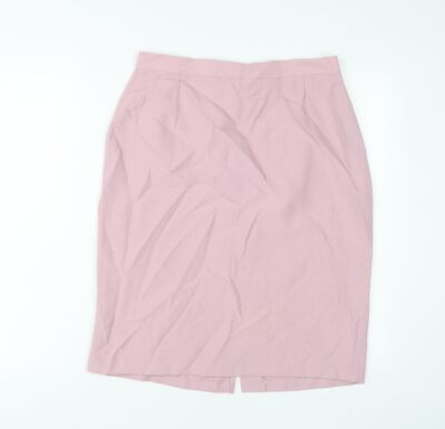 Etham Damen rosa Polyester A-Linie Rock Größe 16 Knopf