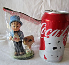 Vintage Hard Plastic Boy Blue Coat Letter Mail Box Hanging Ornament Christmas — photo 8