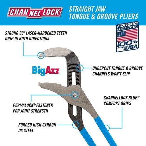 Channellock 480 - Straight Jaw Tongue & Groove Pliers - Picture 2 of 6