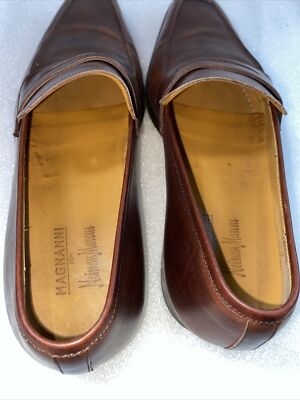 Magnanni Brown Leather Loafers Size 11M (CON79) Men Casual Dress Shoes 24385-7__78193.1695043160.500.  main image 4