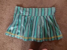 VTG OLD NAVY SHORT SUMMER SKIRT METALLIC STRIPES SIZE MEDIUM TURQUOISE PURPLE