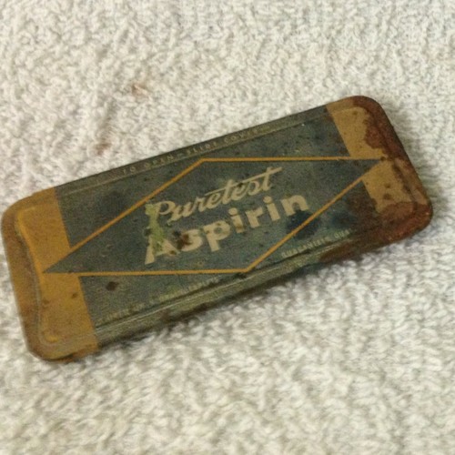 Lot of 4 Antique Tin, Puretest Aspirin, Clear Again, SEARS, WW2 era German Spalt - Picture 3 of 12