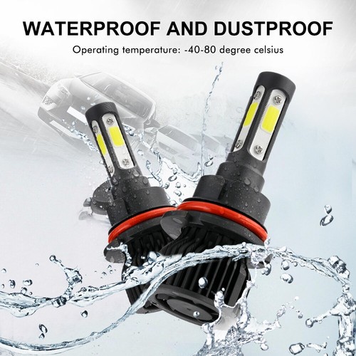 4sides 9007 HB5 COB LED Headlight Bulbs Conversion Kit High Low Beam 6000K White - Picture 10 of 12
