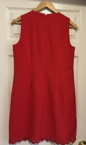 Vestido para mujer J.Crew rojo recortado sin mangas ropa de trabajo dobladillo forrado talla 6 alto - Imagen 7 de 7