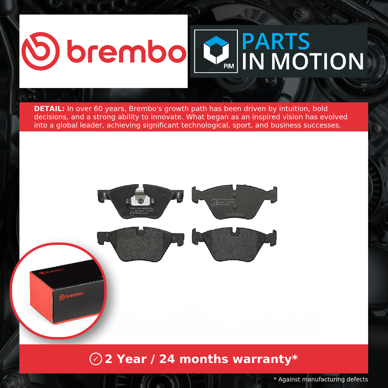Brake Pads Set fits BMW 525D F10 2.0D Front 11 to 16 N47D20D Brembo 34112449269 - Image 5