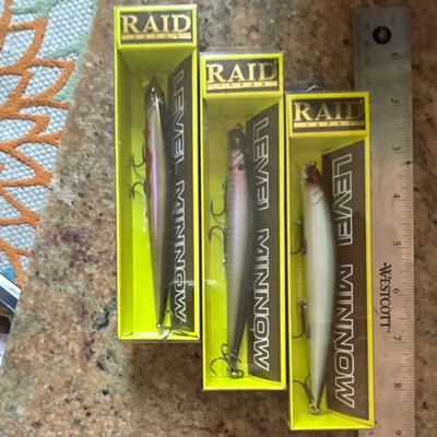 RAID JAPAN LEVEL MINNOW 4in 1/2oz MinnowLure 3pk rare and hard to get!