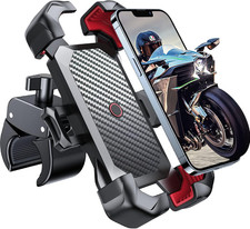 Motorcycle Phone Mount, 1S Auto Lock 100Mph Military Anti-Shake Bike Phone Ho