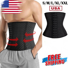 Men Waist Trainer Body Shaper Tummy Girdle Belt Belly Fat Burners Corset S-2XL