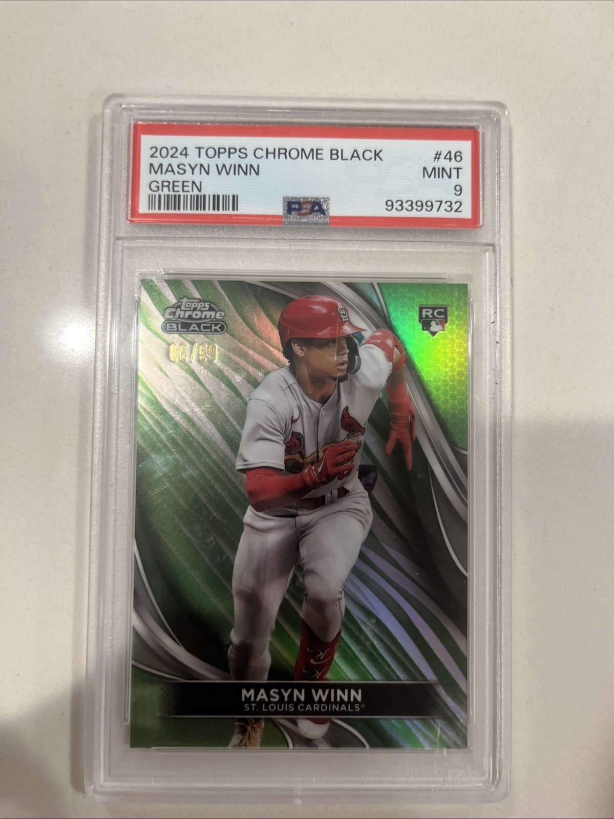 2024 Topps Chrome Black - Masyn Winn #46 Green Refractor /99 (RC)