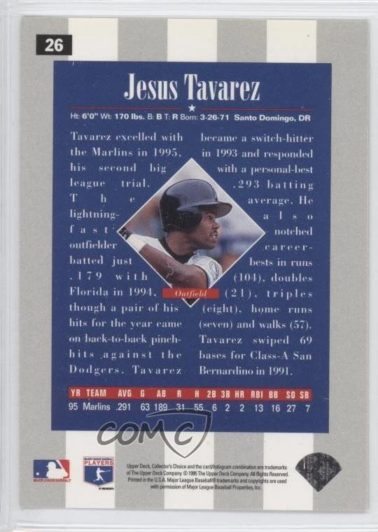 1996 Collector's Choice Rookie Class Gold Foil Signature Jesus Tavarez #26 - Image 2 of 2