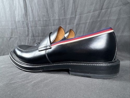 ✨GUCCI Beyond Herren Größe 10 (US 10,5) Schwarz Bandbesatz Leder Penny Loafer✨ - Bild 2 von 24