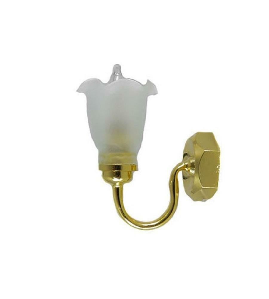 Dolls House Wall Light Frosted Tulip Shade UP 12V Miniature Electric Lighting