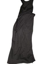 Long Sexy Black Silky Dress W/Criss Cross Halter & Slit In Back 