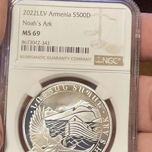 2022 Armenia 500 Dram Noah's Ark 1 oz Silver Coin NGC MS69