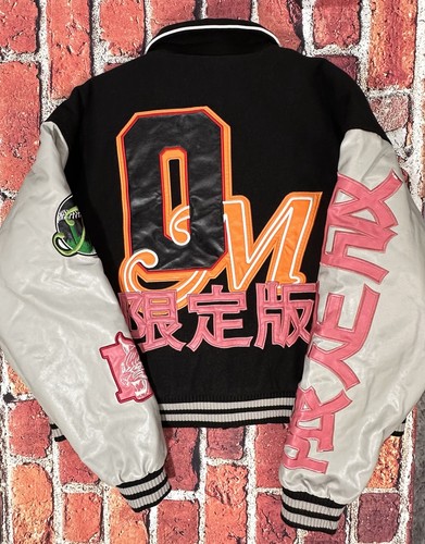 BOOHOOMAN VARSITY BOMBER JACKET SIZE LARGE GRAFFITI STREETWEAR SNAP COAT - Picture 8 of 13