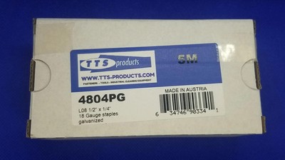 TTSL08 18 Gauge 1/4'' Crown, 1/2'' Leg. 5000 Pcs/Box Galvanized