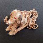 VINTAGE PEARL BELLY ELEPHANT CHARM BRACELET CORO — photo 5