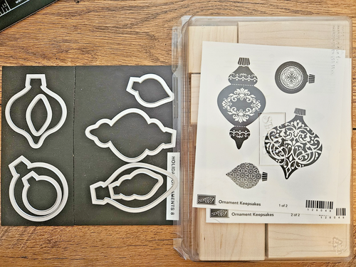 Stampin Up Holzhalterung Set Rentner ORNAMENT ANDENKEN & STANZEN Weihnachten