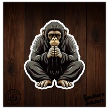 Cartoon Chimp Monkey - Vinyl Decal Sticker - Car Window Laptop - ebn11806