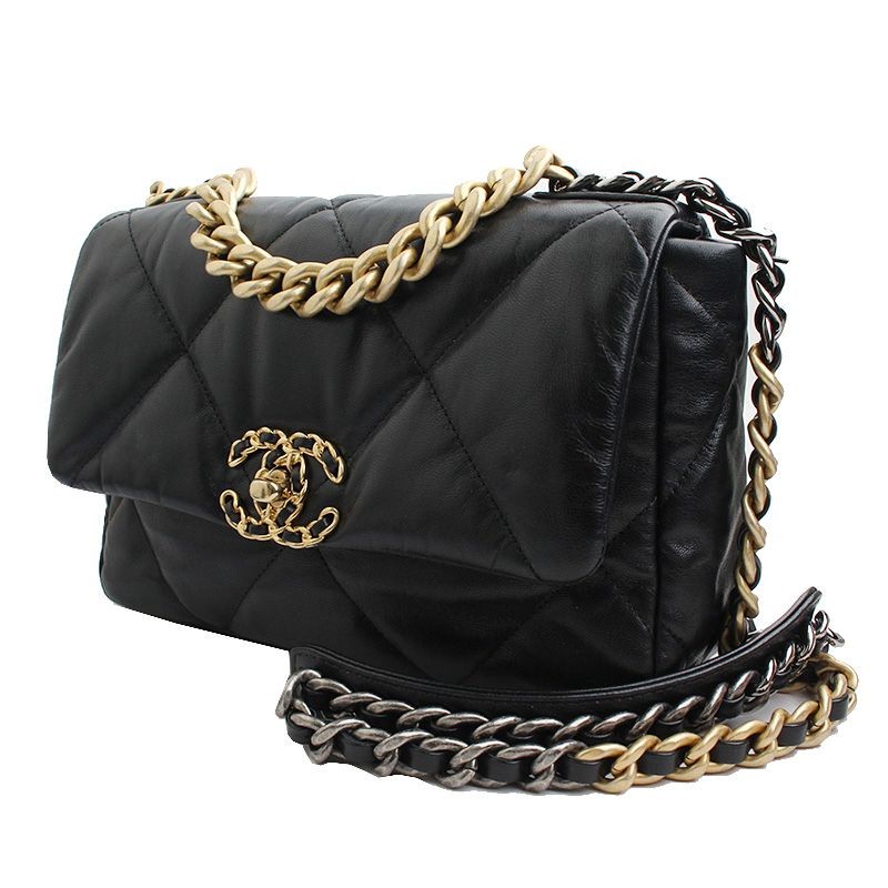 CHANEL 19 Black Small Gold-Tone Shoulder Bag 30 Series