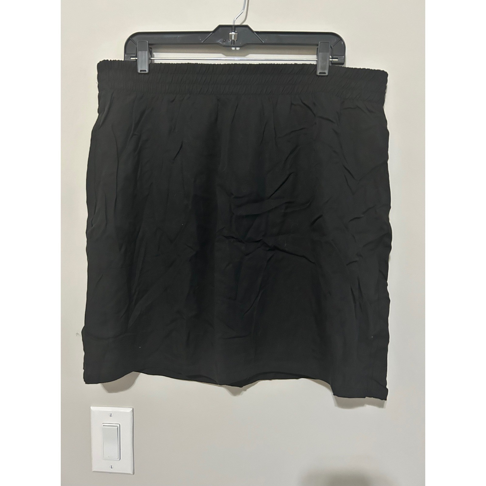 Torrid Black Linen Hi Waist Mini Skirt Plus Size 1X (14-16) Elastic Waist
