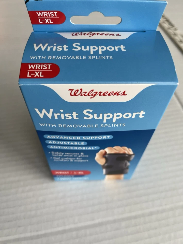 Walgreens ~ Soporte para muñeca con férulas extraíbles ~ Ajustable se ajusta a la derecha ~ Talla L-XL Foto 2 de 4