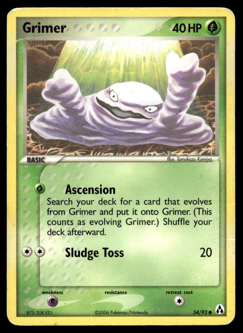 Grimer 54/92 Pokemon Card Legend Maker Common 40 HP Moderately Played B109