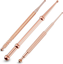 3 Pieces Facial Reflexology Massage Tool Stainless Steel Manual Acupuncture Pen