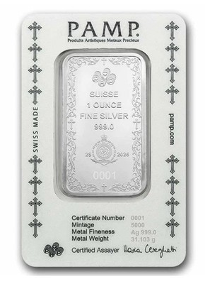 Cross of Christianity 1 oz Silver Bar PAMP Suisse 2026 Niue BOX