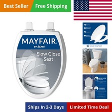 Cassel Slow Close Toilet Seat, Easy Clean, Non Slip Wood Seat, Easy Install,...