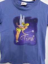 Vtg Disney Store Tinker Bell Short Sleeve Purple T-shirt Top Youth Xs