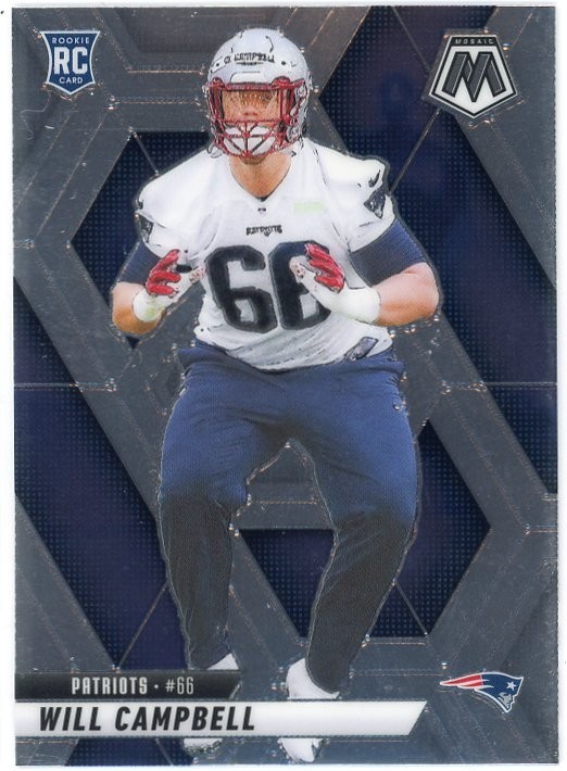 2025 Panini Mosaic Will Campbell RC #378 New England Patriots