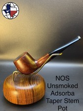 Vintage Adsorba NOS Unsmoked Taper Stem Pot Tobacco Pipe
