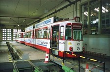 Foto-Abzug Photo Tram Freiburg VAG Deutschland GT4 #107 Bth. Komturstra&szlig;e '01