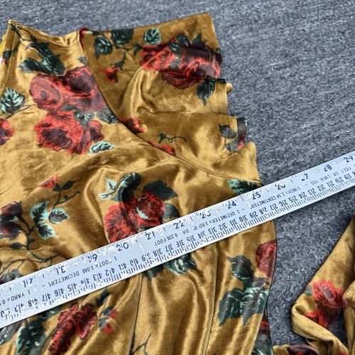 ModCloth Timeless Embrace Velvet Midi Dress Women 3X Rose Floral Faux Wrap Belt - Picture 6 of 11