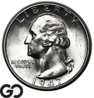 1947-S Washington Quarter, Lustrous Solid Gem BU++