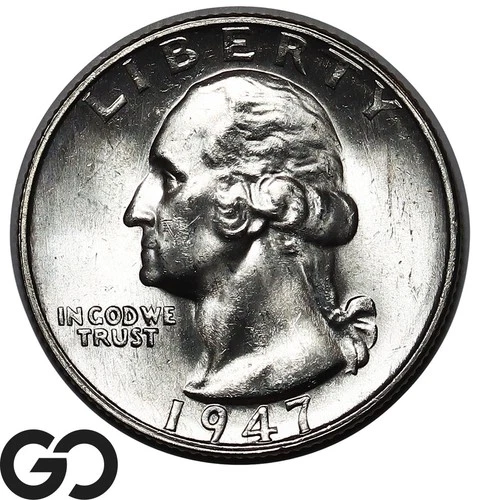 1947-S Washington Quarter, Lustrous Solid Gem BU++