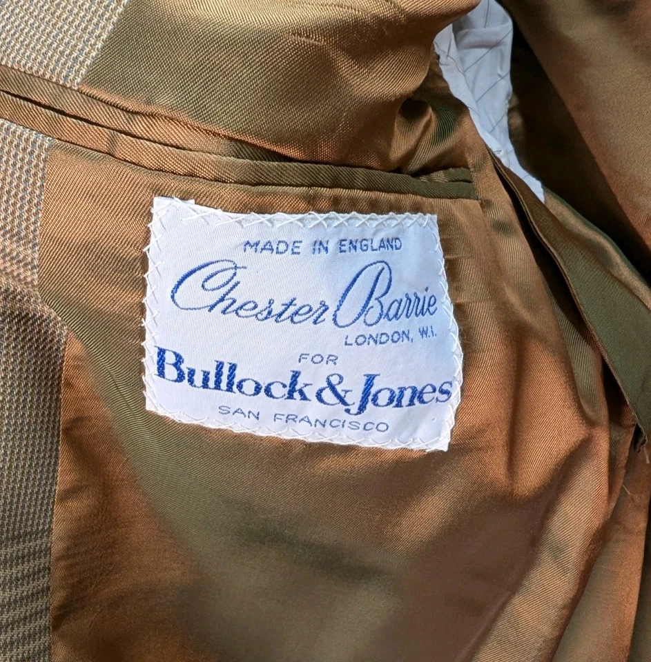 Jaqueta de lã vintage Chester Barrie London Bullock & Jones Glen Check 100% nova 39R - Imagem 3 de 4