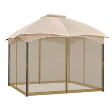 Gazebo Replacement Netting Screen, 12' x 12' Universal Gazebo 4-Panel Mosquit...