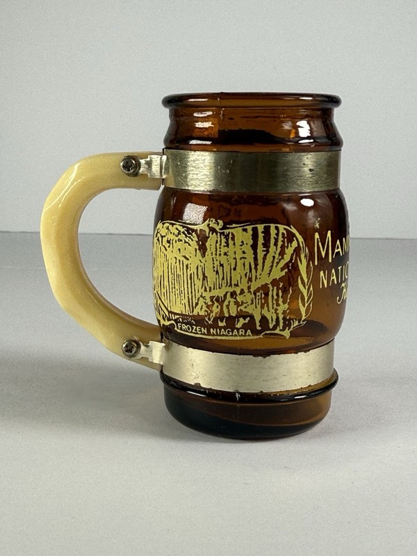 Vintage Mammoth Cave National Park Kentucky Amber Glass Souvenir Mug Taiwan!